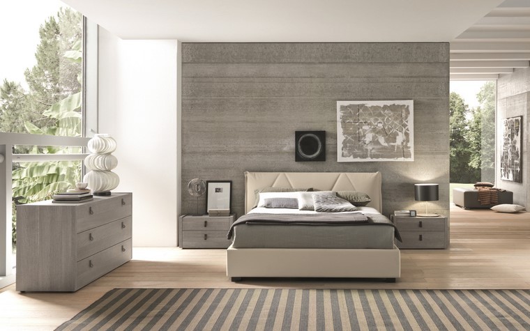 idées pour la décoration des chambres à coucher meubles gris modernes
