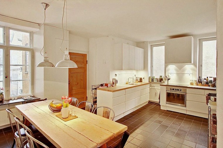 table de cuisine design scandinave appartement
