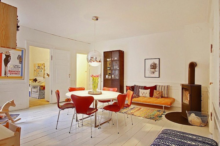 Idées de chaises rouges pour appartement design scandinave
