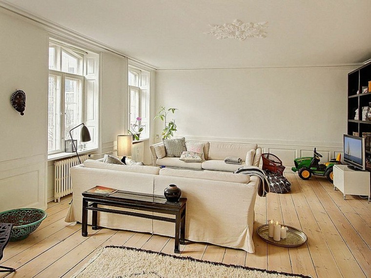 Idées de table en bois pour salon appartement design scandinave