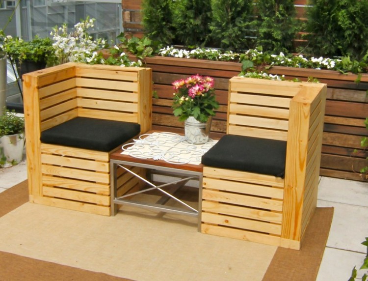 meubles de terrasse palettes en bois