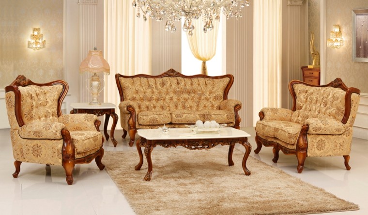 Salon de style victorien idées de meubles de gamme de couleur beige