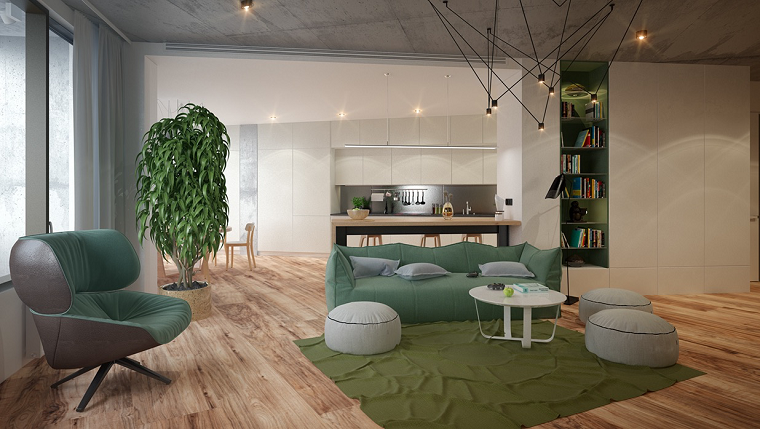 décoration de salons modernes idées de meubles verts