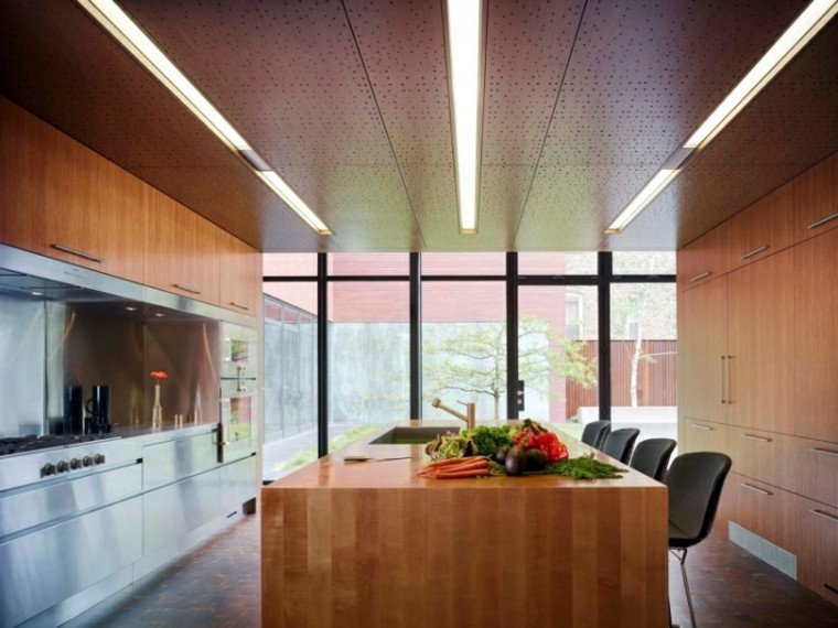 кујна со идеи за големи модерни островски прозори