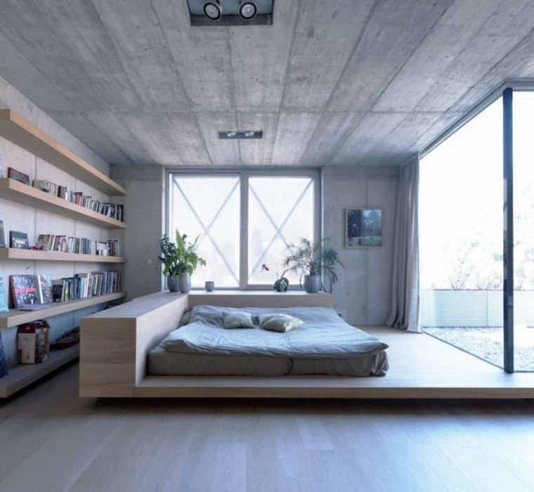 étagères de lit en bois chambre à coucher idées vental