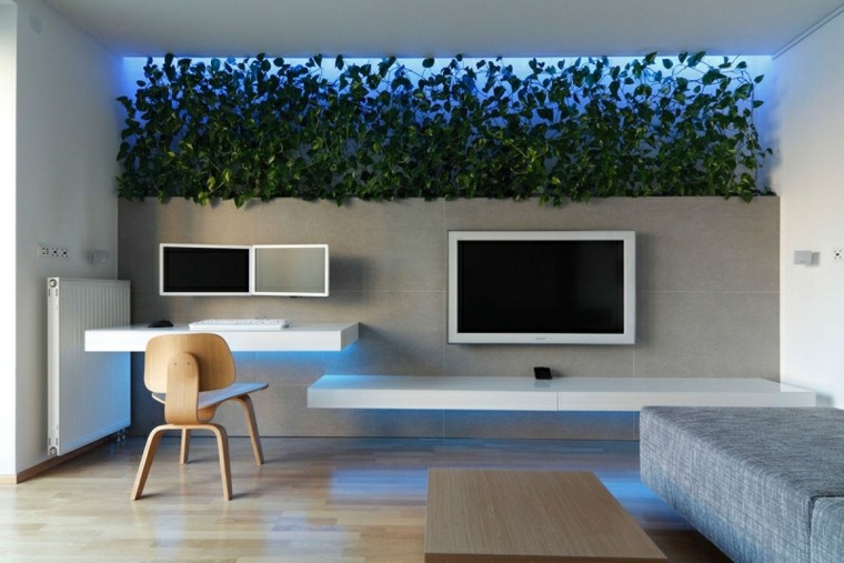 intérieur de jardin vertical salon idées naturelles modernes
