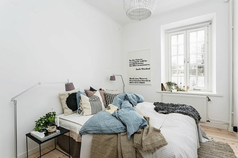 beauté couleurs blanches murs chambre design scandinave moderne