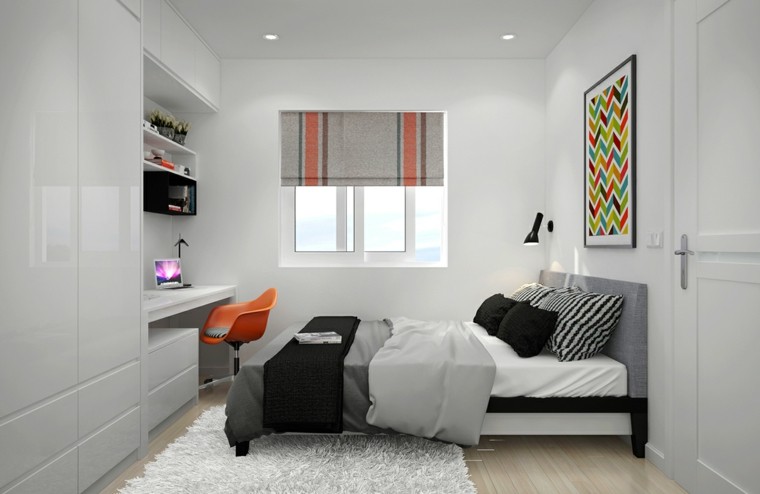 chambre à coucher design scandinave classique couleurs gris noir moderne
