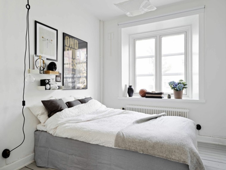 chambre à coucher de style minimaliste traditionnel design scandinave moderne
