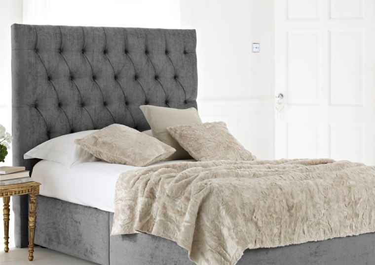 dossier de lit gris moderne de chambre à coucher design scandinave