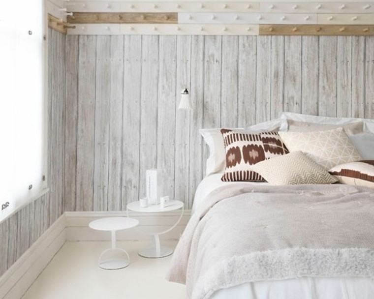 chambre à coucher design scandinave moderne en bois gris