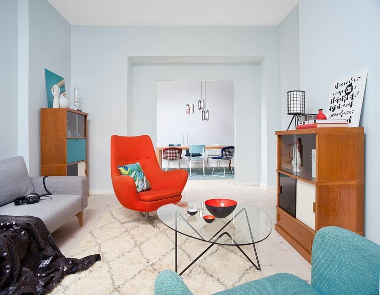 salon design d'intérieur beau fauteuil rouge idées confortables