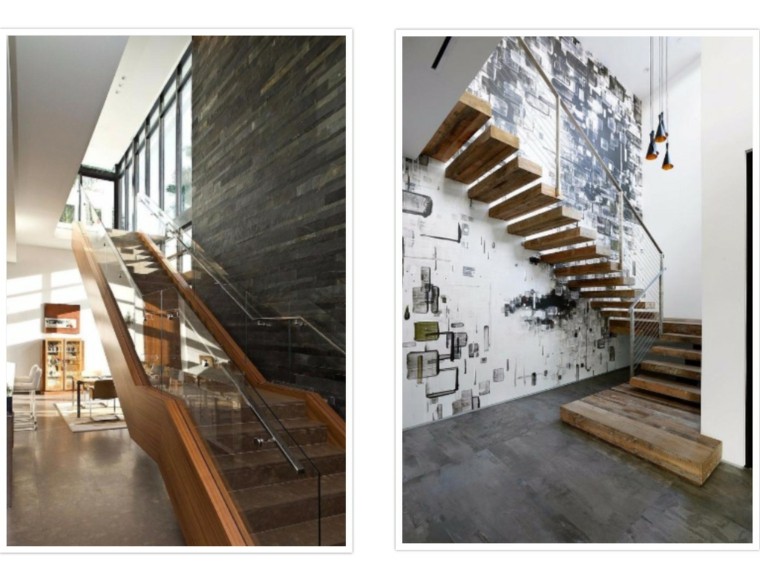 design schodiště boční dřevěný papír