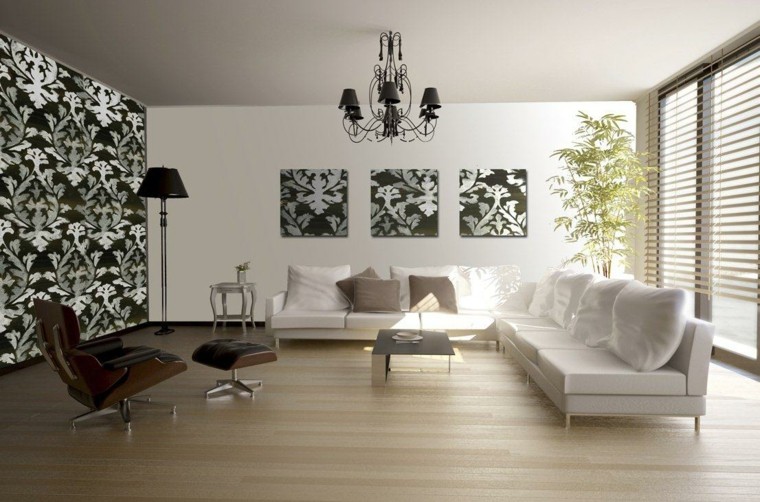 images de conception de mur de salon moderne