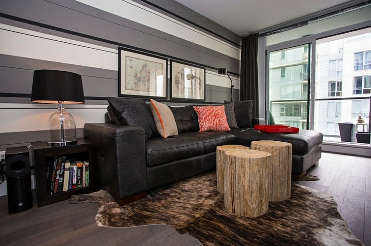 Rustikální design obývacích pokojů pro muže