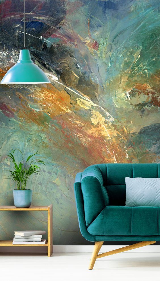 Décorez une chambre avec une peinture murale abstraite 