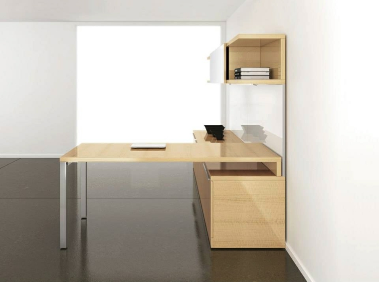 mobilier de bureau bois lamellé clair