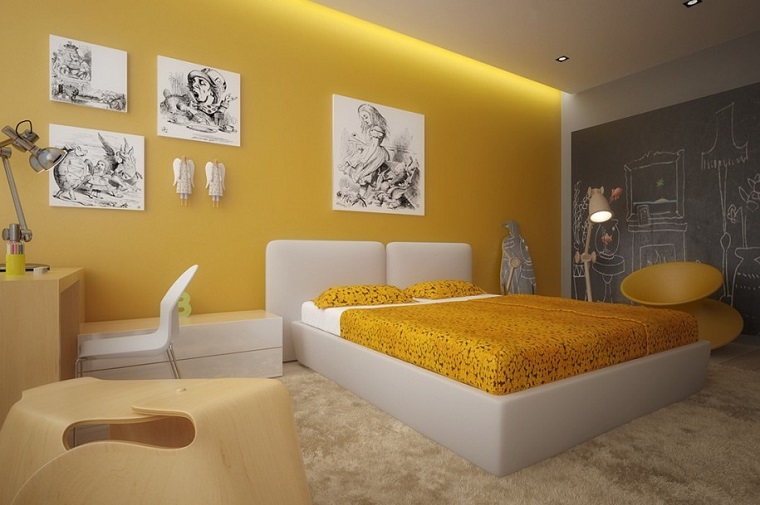 laud-laud-kollane-sein-magamistuba-ideed