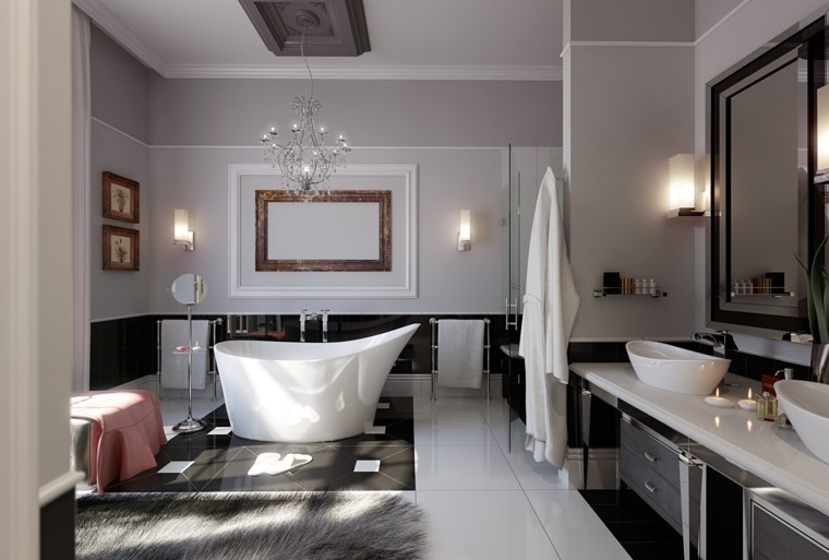 conceptions de salle de bain moderne glamour idées de baignoire miroir