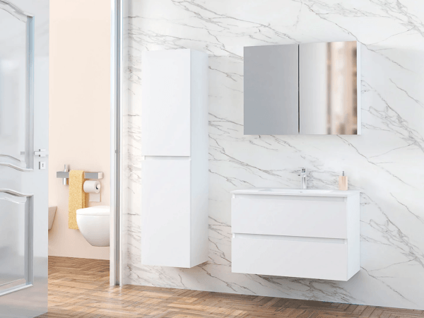15 salles de bain modernes avec douche 2021 2022 BATHROY miroir carré leroy merlin 