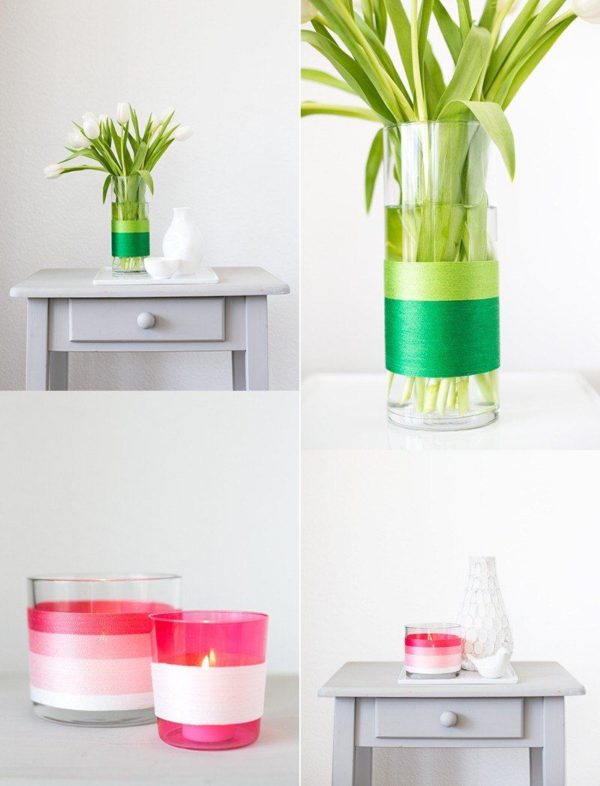 Idées d'artisanat pour adultes dans des vases à bougies d'été 