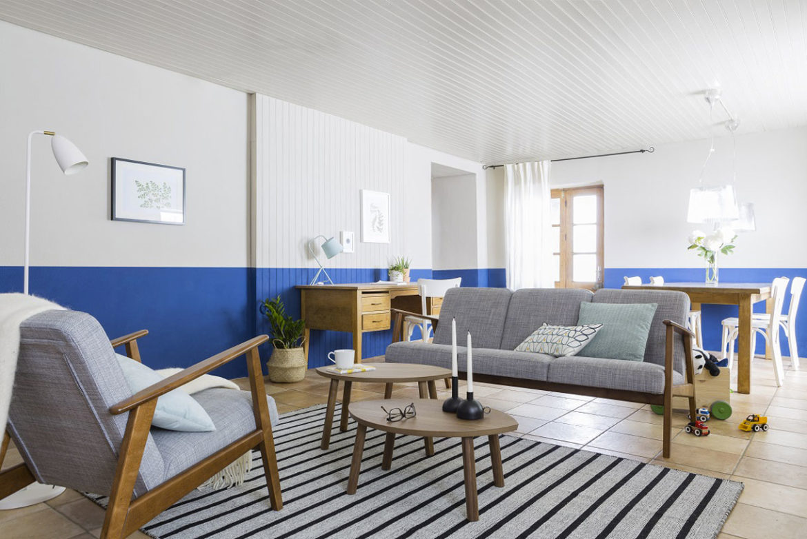 Comment séparer un grand mur en 2 couleurs ?