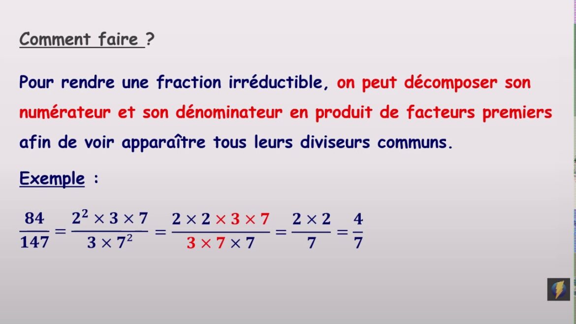 Comment simplifier une fraction avec une multiplication ?