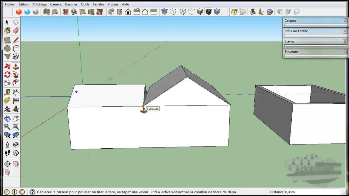 Comment faire un toit sur google sketchup ?