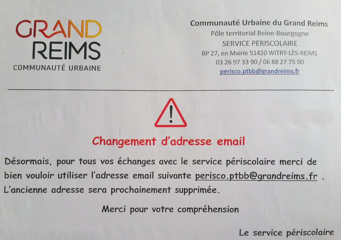 Comment avertir d'un changement d'adresse mail ?