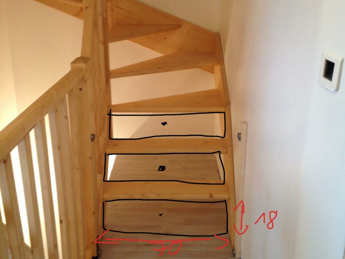 Comment faire des tiroirs dans les escaliers ?