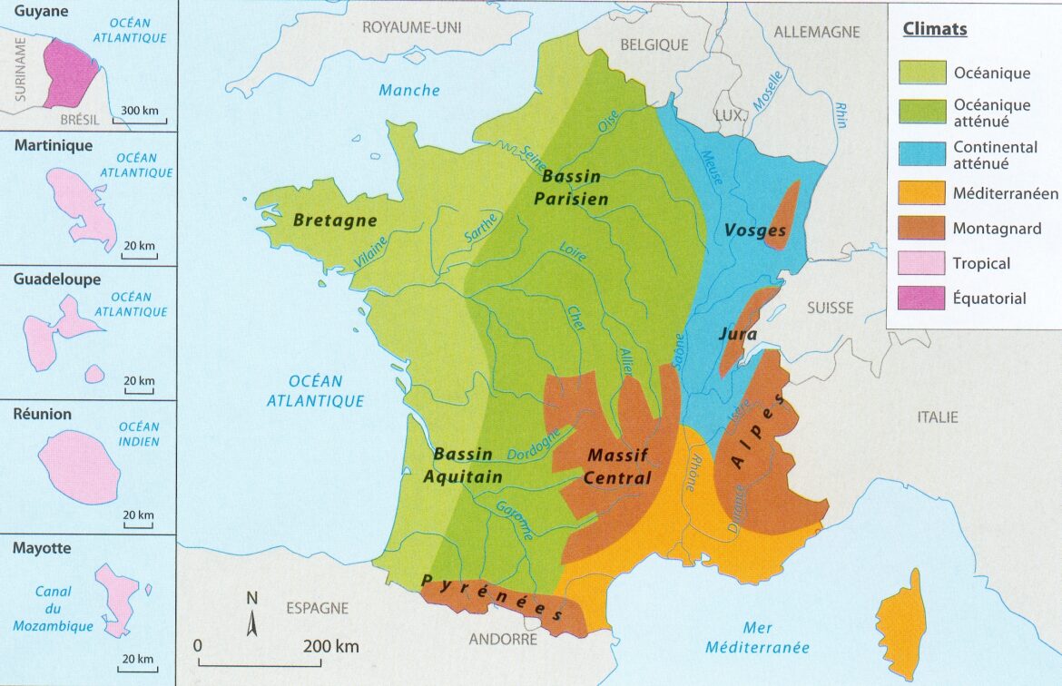 Quels sont les trois principaux climats en France ?